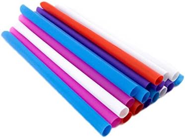 100 Pcs Extra Wide Fat Jumbo Boba Drinking Bubble Tea Smoothie Straw Milkshake 8'' Inch Color : ฺMulti