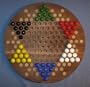 Wooden Marble Game Board - Chinese Checkers - Oiled -18" Circle, Black Walnut - w/(42) Birch Inlaid SPOTS