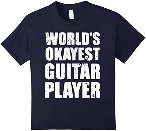 Kids WORLD'S OKAYEST GUITAR PLAYER - Guitar Shirt 8 Navy