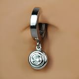 TUMMYTOYS BELLY NAVEL RING 14K WHITE GOLD 1/4 CT DIAMOND