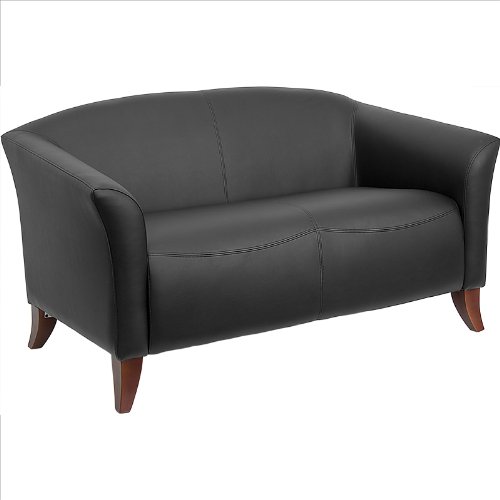 Dolly Series Black Leather Reception Loveseat