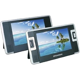 Sylvania SDVD8732 7-Inch Dual Screen Portable DVD Player with Built In 5 Hour Battery Life and USB SD Card Reader by
