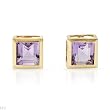 Earrings With 1.90ctw Genuine Amethysts Beautifully Designed in 14K Yellow Gold Length 7mm