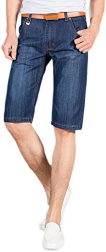 JINMIG Men's Casual Straight Cutting Denim Fashion Shorts Jeans