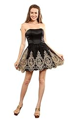 Strapless Applique Embroidered Short Satin/Tulle Bridesmaid Dress/Mini Dress 