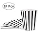 Popcorn Boxes,Candy Containers Paper Stripe Box for Movie Party Favor,24pcs,Black