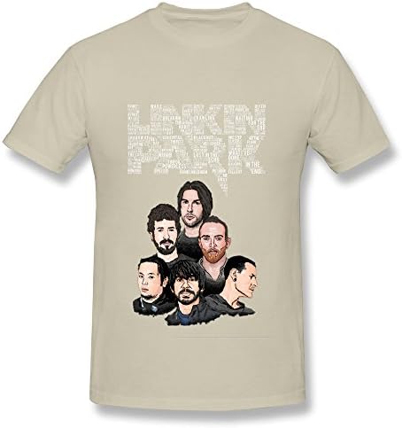 LVHUAN Mens Thousand Suns Linkin Park T Shirts Size L Natural