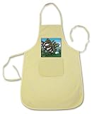 100% Cotton Apron with image: plant, weasel, ferret, rodent, jumping