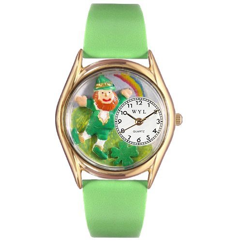 Whimsical Watches Women's C1220010 Classic Gold Halloween Ghost Black Leather And Goldtone Watch