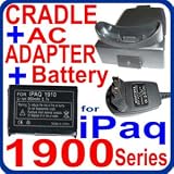 Eurus USB Desktop Cradle Sync & Charger + 950mAh Battery for HP iPaq 1900, 1910, 1915, 1930, 1935, 1940, 1945 PDA