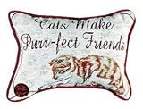 Review Simply Home  / Cats Make Purr-fect Friends Decorative Tapestry Toss Pillow