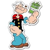 Popeye The Sailor Spinach bumper sticker decal 4" x 5"