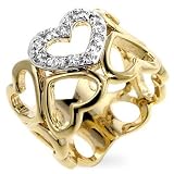 Designer Style Hearty Delight Ring with CZ Accent