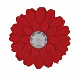 The Trendy Turtle Small Gerber Daisy Flower Hair Clip Bow with Crystal Center for Infant Baby Toddler to Youth Girl- Many Colors Available