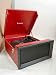 1960's / 1970's Retro Nostalgic Music Centre: Steepletone SRP1R RED Music Centre with Stackable Record Player / Turntable plays 33 / 45 & 78's + MW / FM Radio - RED Leatherette Finish