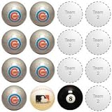 Chicago Cubs 1-TEAM BILLIARDS/POOL TABLE BALL SET (9)