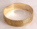 Brass ethnic meander pattern bangle or bracelet
