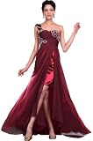 eDressit Robe de Gala Longue avec Une Bretelle en Mousseline de Soie Bordeaux 00116517