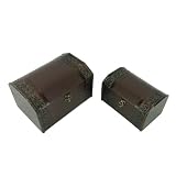 Keystone Jewelry Boxes : Classic Mahogany & Brown Leather Design (Set of 2)