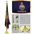 Kansas 4ft x 6ft Flag telescoping Flagpole Base and Tassel