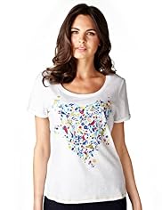 Per Una Pure Cotton Heart & Floral Print Top