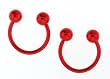 Anodized Red Titanium Horseshoe - 16g - 10mmx3mm Ball Ball (Sold as Pair)