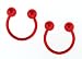 Anodized Red Titanium Horseshoe - 16g - 12mmx4mm Ball (Sold as Pair)