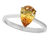 1.50 cttw 14K Gold Genuine Orange Sapphire Pear Shape Solitaire Engagement Ring - 14kt White or Yellow Gold 1.50 cttw 14K Gold Genuine Orange Sapphire Pear Shape Solitaire Engagement Ring - 14kt White or Yellow Gold