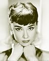 Audrey Hepburn Movie (Head on Hands, B&W) Poster Print - 16" x 20"
