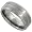 Tungsten 8 mm (5/16 in.) Comfort Fit Beveled Flat Wedding Band Ring w/ Brushed Finish & Grooved Center (Available in Sizes 7 to 14), size 7