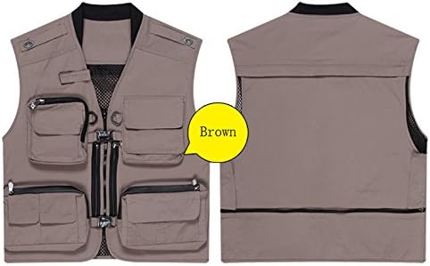 ChenHang Men's Fly Fishing Vest Photography Jacket Travelling Vest Brown M