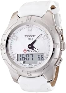 Tissot T-Touch II White Mother of Pearl Diamonds Ladies Watch T0472204611600