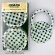 Bernardin Collection Elite Mason Jar Lids & Screw Bands - Wide - Gingham - Blue