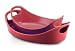 Rachael Ray Stoneware 1-Quart and 1-1/2-Quart Oval Bubble & Brown Baker Set, Red