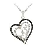Sterling Silver Black Diamond Asymmetrical Heart Mom Pendant Necklace 41q1IM3jP9L. SL160 Sterling Silver Black Diamond Asymmetrical Heart Mom Pendant Necklace