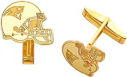 14K Gold NFL New England Patriots Football Helmet Cuff Links