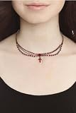 Red Bling Cross Choker