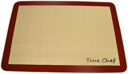 True Chef Silicone Baking Mat - 100% Pure Silicone - Set of 2 Non Stick Mats with Round Corners - Fits Most 9" Baking Sheet