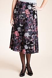 Classic Collection Panelled Floral Flocked Skirt