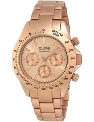 a_line Womens 20050-RR Amore Chronograph Light Rose Gold Tone Dial Rose Gold Tone Aluminum Watch