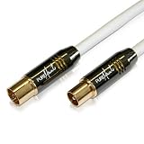 PureMounts - Premium TV Antennenkabel. Optimiert f�r HDTV / 100Hz. TV Stecker auf TV Buchse. Farbe: Wei�. L�nge: 2,00m kurzvon "PureMounts"