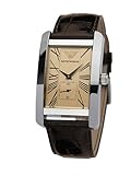 Emporio Armani Men's AR0154 Classic Brown Leather Beige Roman Numeral Dial Watch