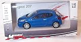 mondo motors blue peugeot 207 car 1.43 scale diecast model