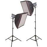 Interfit Photographic Stellar 600ws 2 Monolight Double Softbox Kit, with Reflectors, Stands & Cases, Total 1200ws