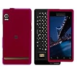 Motorola Droid A855 "PDA" Cell Phone Rubber Feel Rose Pink Protective Case  ....