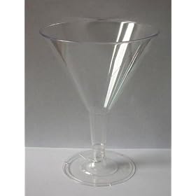 NEW - 20 x CLEAR PLASTIC MARTINI COCKTAIL WINE GLASSES - Perfect for any Party