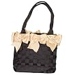 Large Bow Bucket Purse - RawSilk/Black