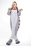 Newcosplay Unisex-Adult Cheese Cat Onesie Pajamas Kigurumi Halloween Cosplay Costume Small Grey