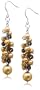 Freshwater Cultured Dyed Golden Pearl, Citrine and Smoky Quartz Dangle Earrings