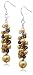 Jewelry : Freshwater Dyed Golden Pearl, Citrine and Smoky Quartz Dangle Earrings